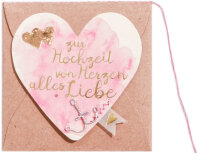 Mini Herz Kärtchen – Zur Hochzeit von Herzen...