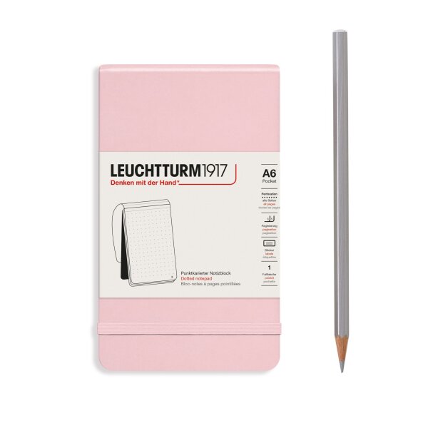 Notizblock Pocket A6 Hardcover, puder, dotted
