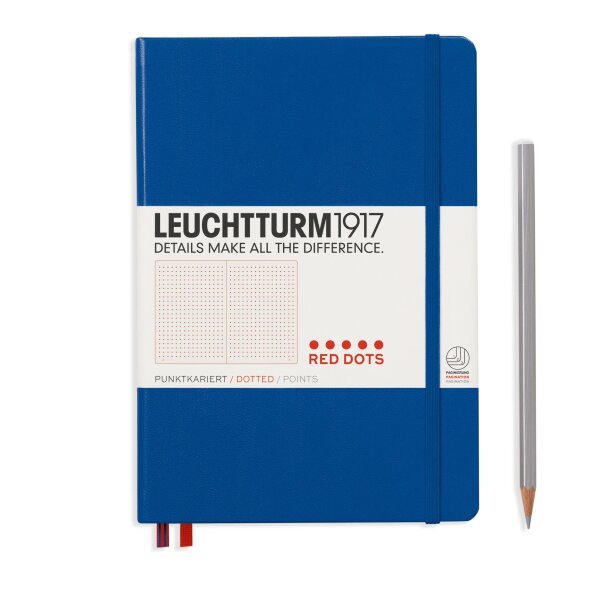 Notizbuch Medium A5 hardcover königsblau, dotted