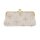 Kosmetiktasche Baumwollsamt Clip creme mit goldfarbenen Sternen