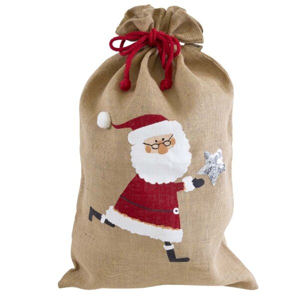 XL-Geschenksack Weihnachten Jute Weihnachtsmann