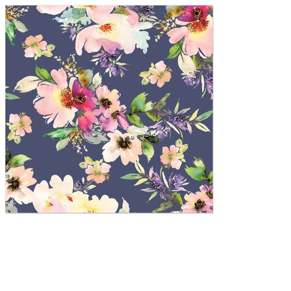Cocktailservietten – Blüten Indigo