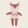 Babyrassel Reh mit Regenbogenshirt, natur/rose
