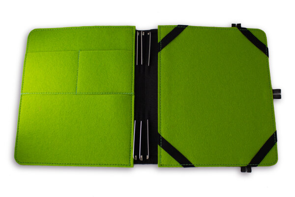 TB iPad Leder/Filz +3Klammern – grün