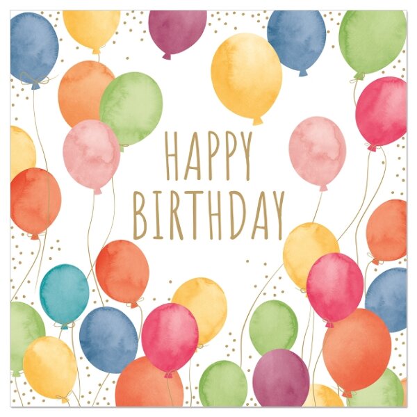 Servietten – Happy Birthday Luftballons