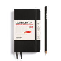 Tageskalender Pocket (A6) 2025, black