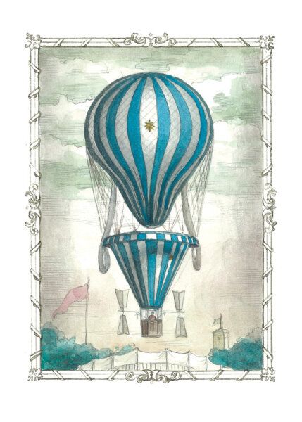 Bomo Klappkarte mit Kuvert - Blauer Balloon