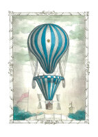 Bomo Klappkarte mit Kuvert - Blauer Balloon