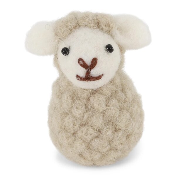 Filz sitzendes Schaf in beige