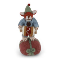 Filz: kleiner Fuchs mit Trommel und Geschenk