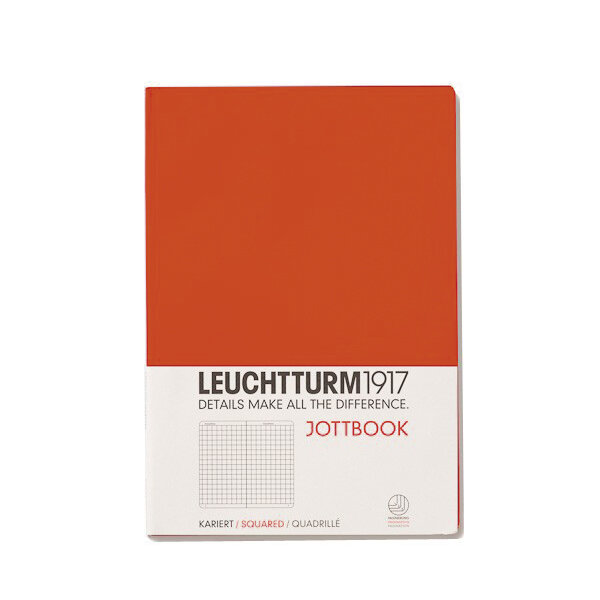 Jottbook A6 kariert rot