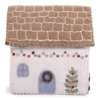 Filzhaus mit Lichterkette "Christmas"