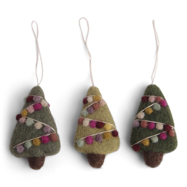 Filz Mini-Christbäume – 3er-Set