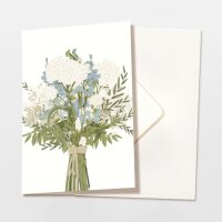 Klappkarte "Blumenstrauß blau" mit Umschlag