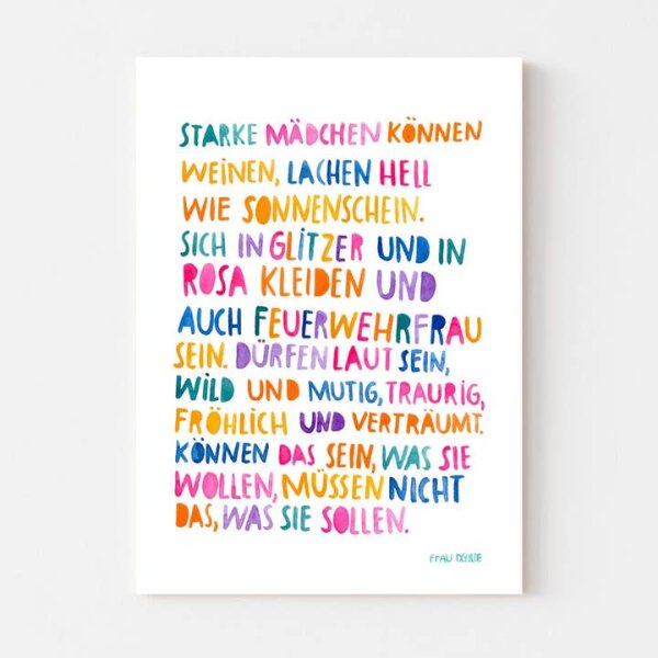 Poster "Affirmation" A3 "Starke Mädchen..."