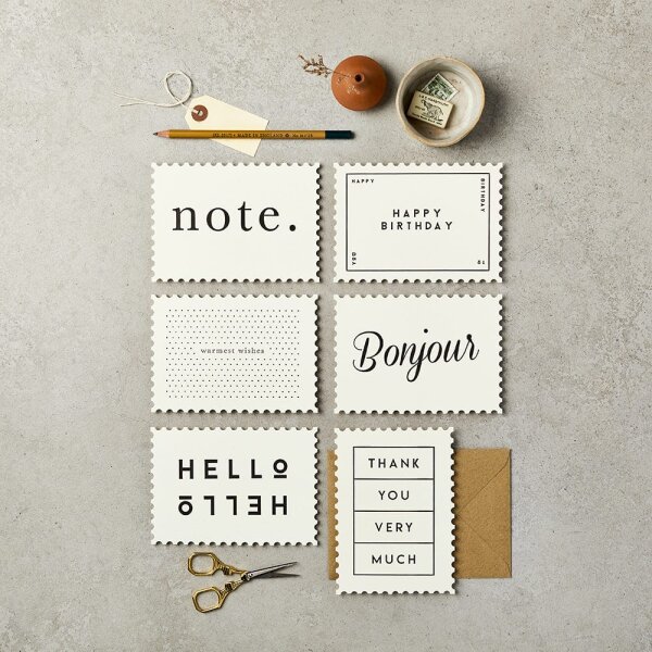 Notizkarten Set - originelle typografische Notizkarten