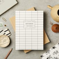 Notizbuch elfenbeinfarbig mit Raster